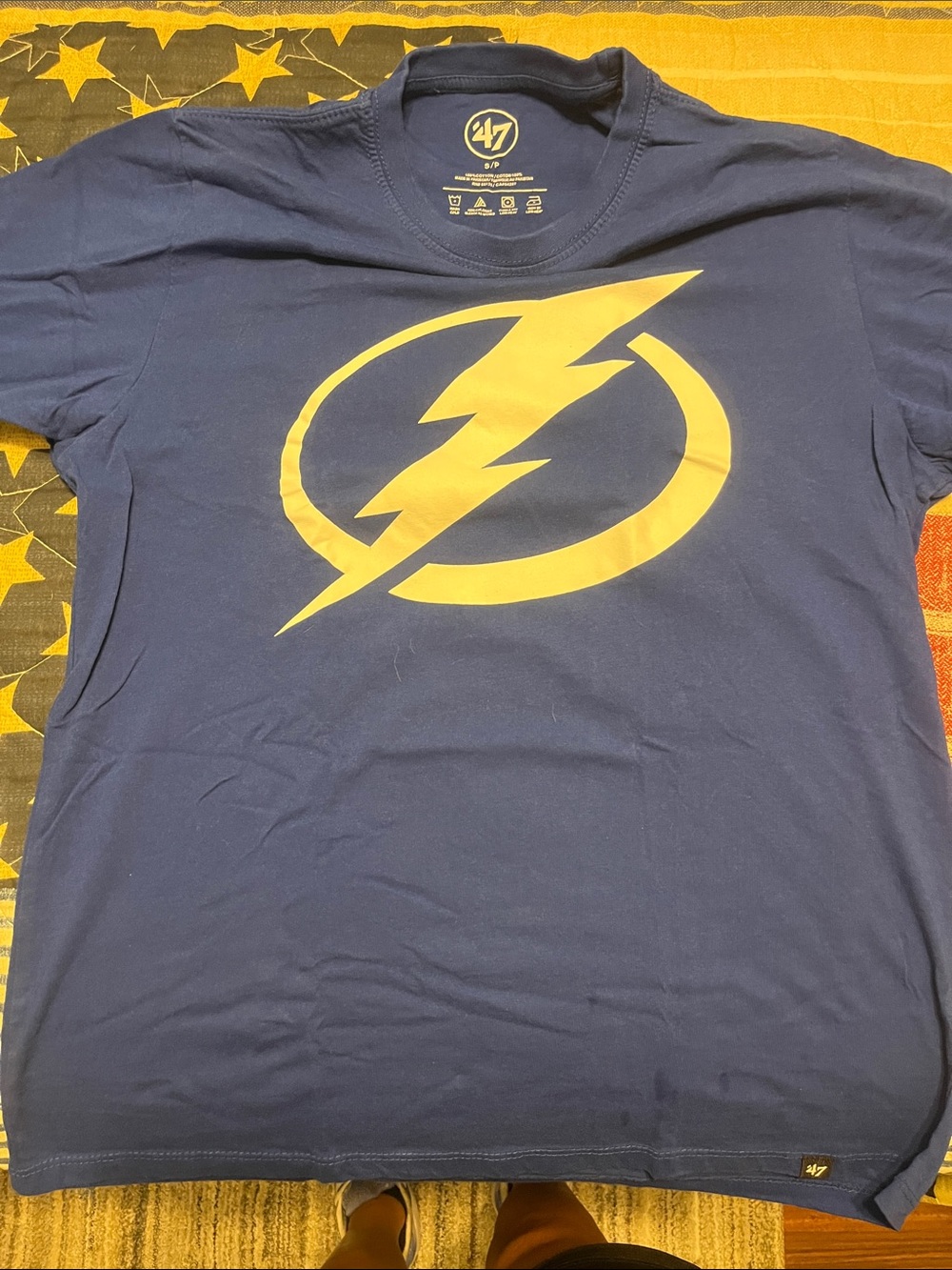 47 Royal Blue Tee with White Lightning Logo